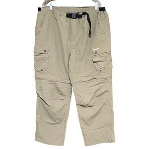 Guide Series Men's Nylon Convertible Hiking Cargo Pants Beige Tan Size 42 x 30
